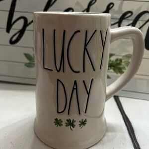 Rae Dunn White Ceramic Mug - Lucky Day